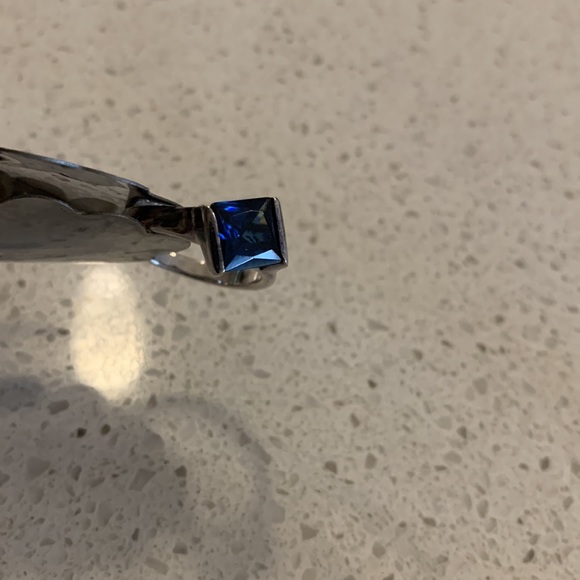 Sterling silver 925 ring with blue synthetic stone size 8 - Picture 3 of 4